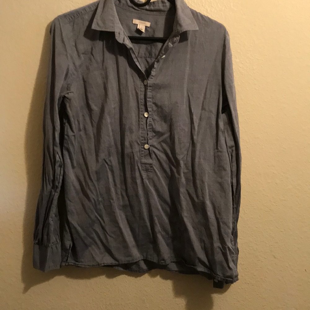 J crew chambray popover shirt medium
